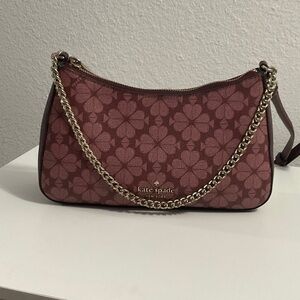 Kate Spade Burgundy Floral Shoulder Bag